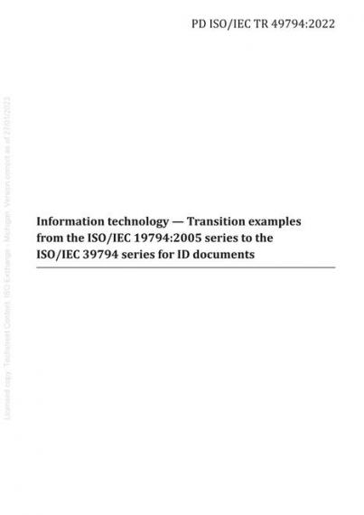 BS PD ISO/IEC TR 49794:2022