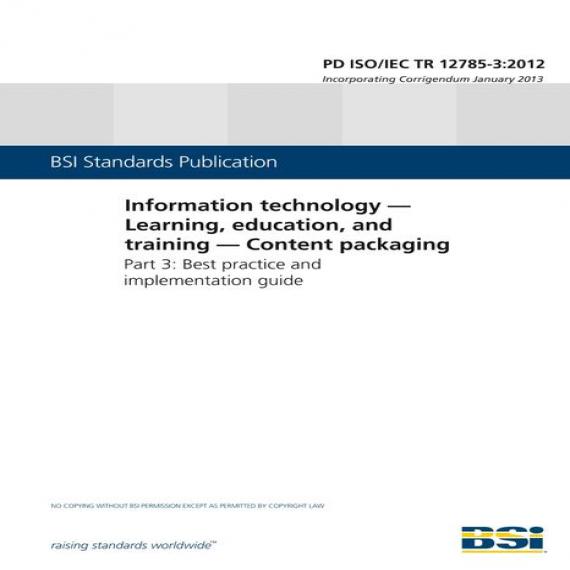 BS PD ISO/IEC TR 12785-3:2012