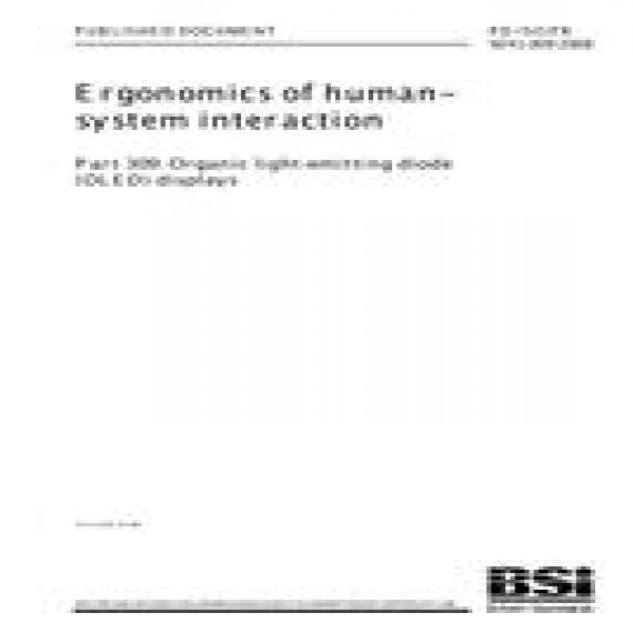 BS PD ISO/TR 9241-309:2008